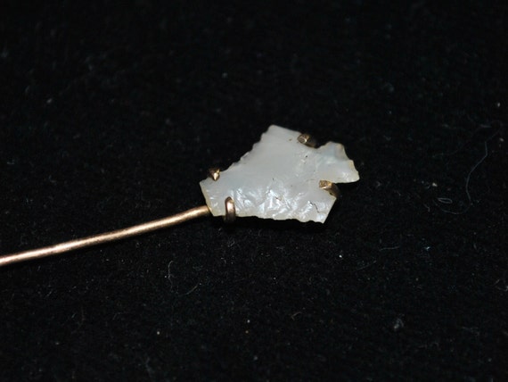 Antique 14k Chipped White Quartz Arrowhead Stick … - image 5
