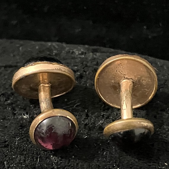 Antique Gold-plated Double-sided Amethyst Glass C… - image 5