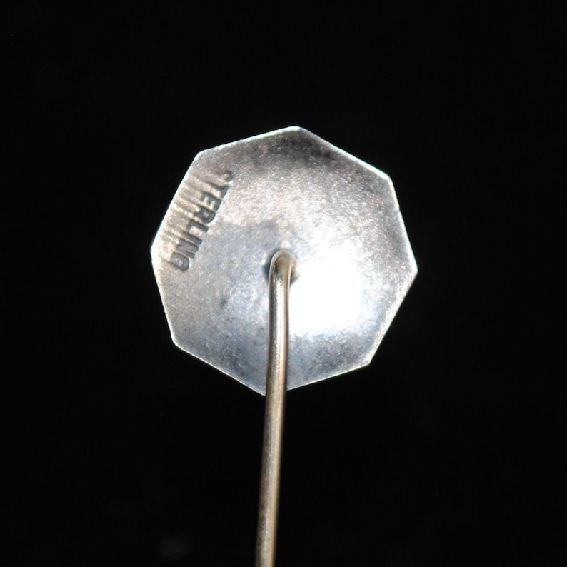 Antique Sterling Art Deco Pink & White Guilloche Enamel Stick / Tie Pin ...