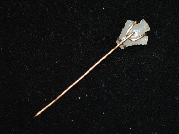 Antique 14k Chipped White Quartz Arrowhead Stick … - image 7