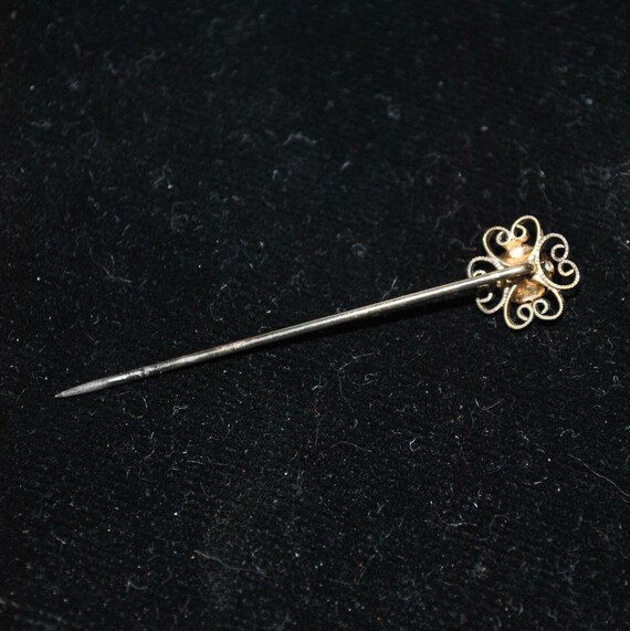 Vintage/Antique 10k Gold & White Opal Stick Pin w… - image 7