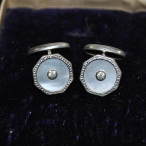Antique Art Deco Mother of Pearl Shell Cufflinks