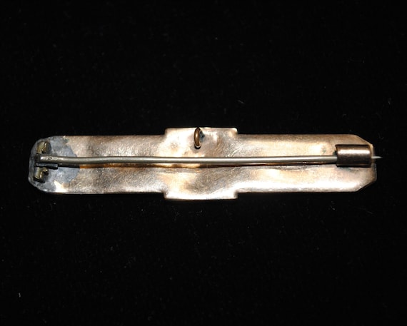 Antique Victorian Engraved Gold-filled Bar Pin / … - image 5