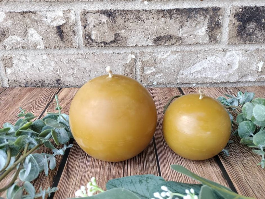 Round Beeswax Candlesphere Candleround Candlebeeswaxballhome Decor