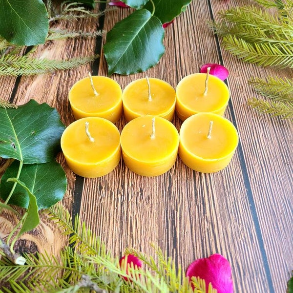 Natural Beeswax Tealights-Candles-Aromatherapy-Hypoallergenic-Long lasting-Home Decor-Unscented-Scented Candles