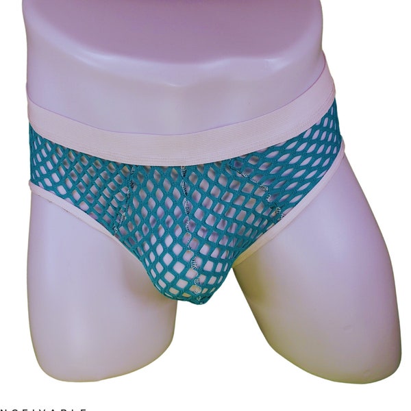 Aqua Diamond Mesh Underwear (Thong, Jock, Brief, Short, Backless)