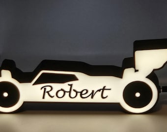 RC Car LED Light Box: 3D Printed Display - Custom Name Option
