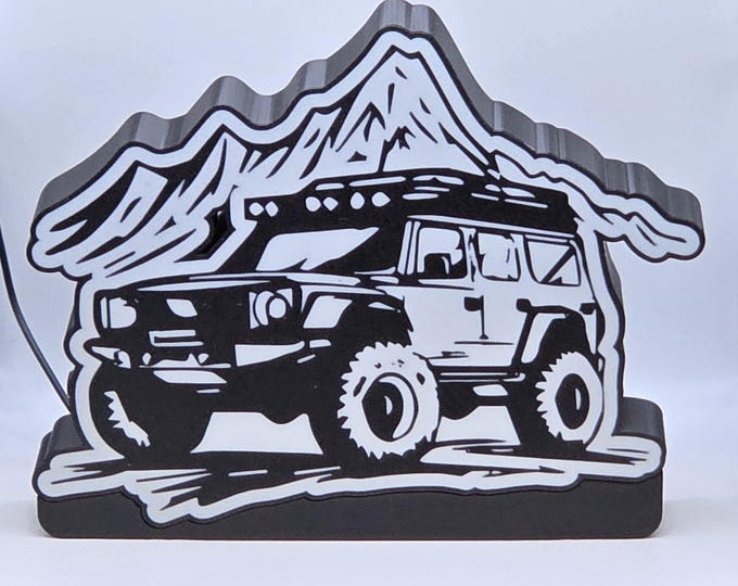 Featured listing image: Off Road - Jeep Like - LED Light Box: 3D Printed Display
