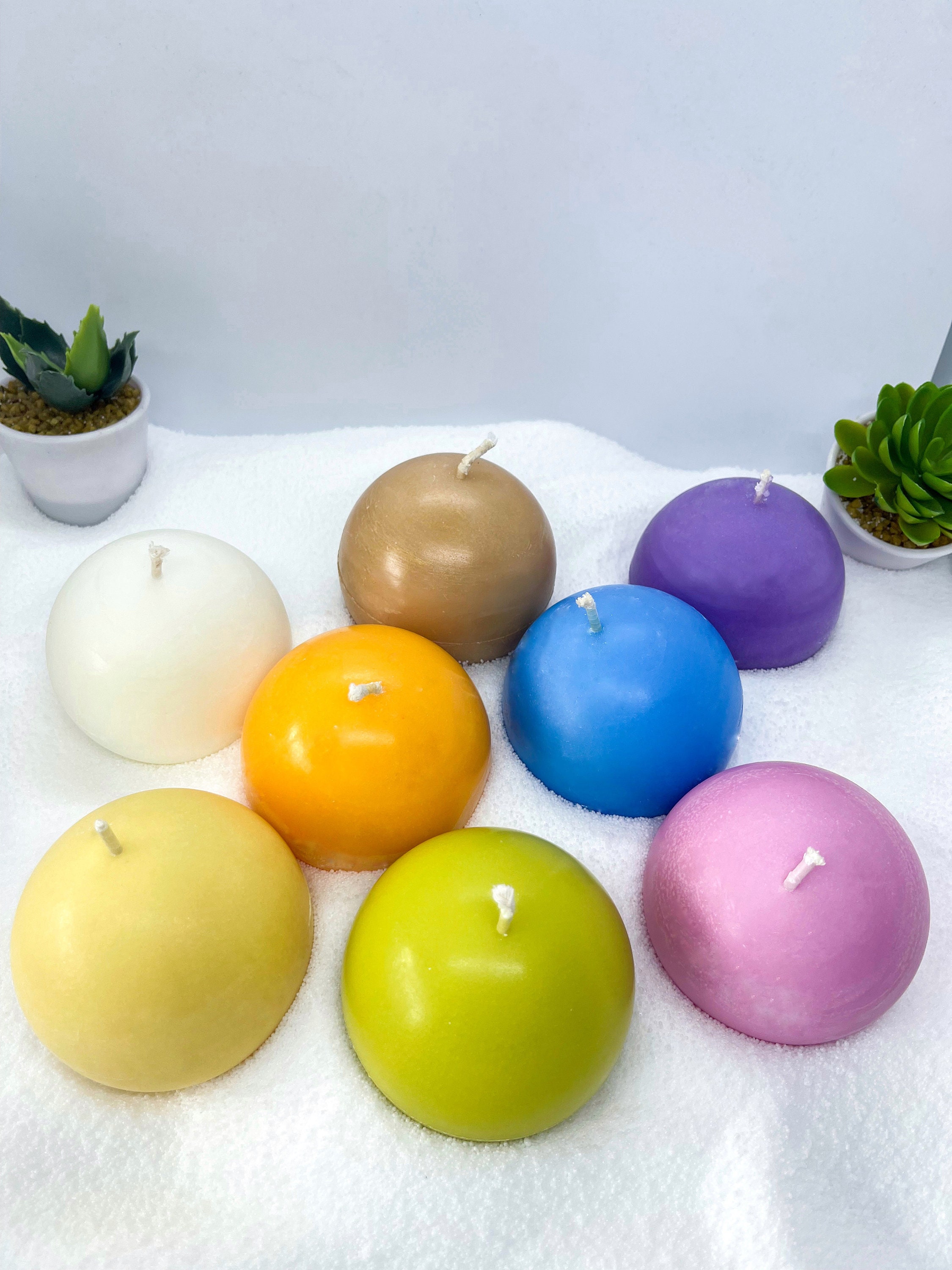 Bougie Parfumée Ronde en Cire Végétale Colorée