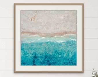 Turquoise Ocean Abstract Art Print: Teal Blue Wall Decor (Digital Download)