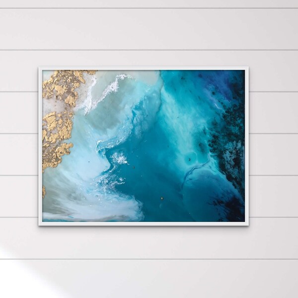 Abstract Ocean Art Etsy
