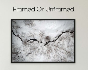 Niseko Japan Snow Mountain Aerial Photography: Black and White Fine Art