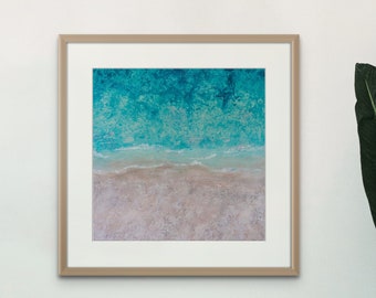 Coastal Wall Decor, Abstract Ocean, Ocean Home Decor, Ocean Lover Gift, Abstract Wall Art Framed, Teal Abstract Wall Art, Coastal Prints