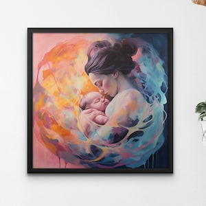 Mum And Baby Art, Birth Art, Birthing Artwork, Doula Gift, Free Birth Art, Doula Art, Pregnancy Gift, Baby Shower Gift, Midwife Gift