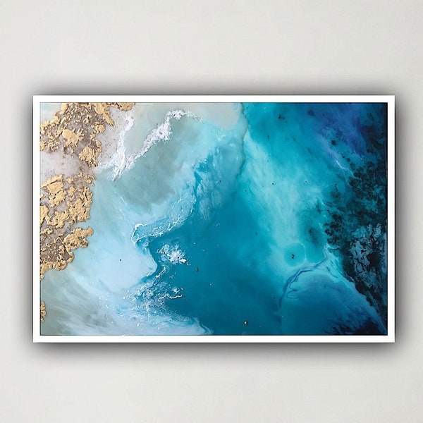 Abstract Ocean Art Etsy