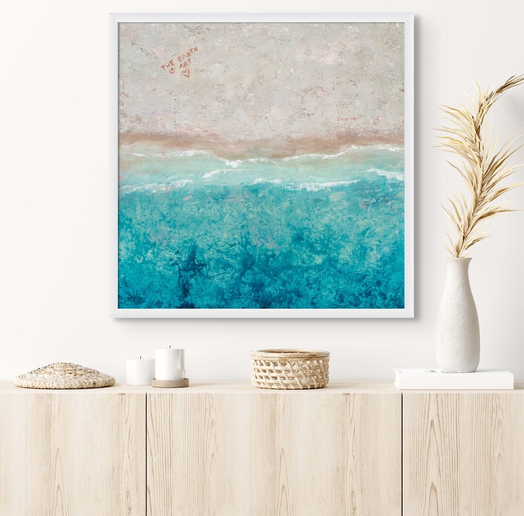 Turquoise Ocean Art Print: Abstract Coastal Wall Decor - Etsy