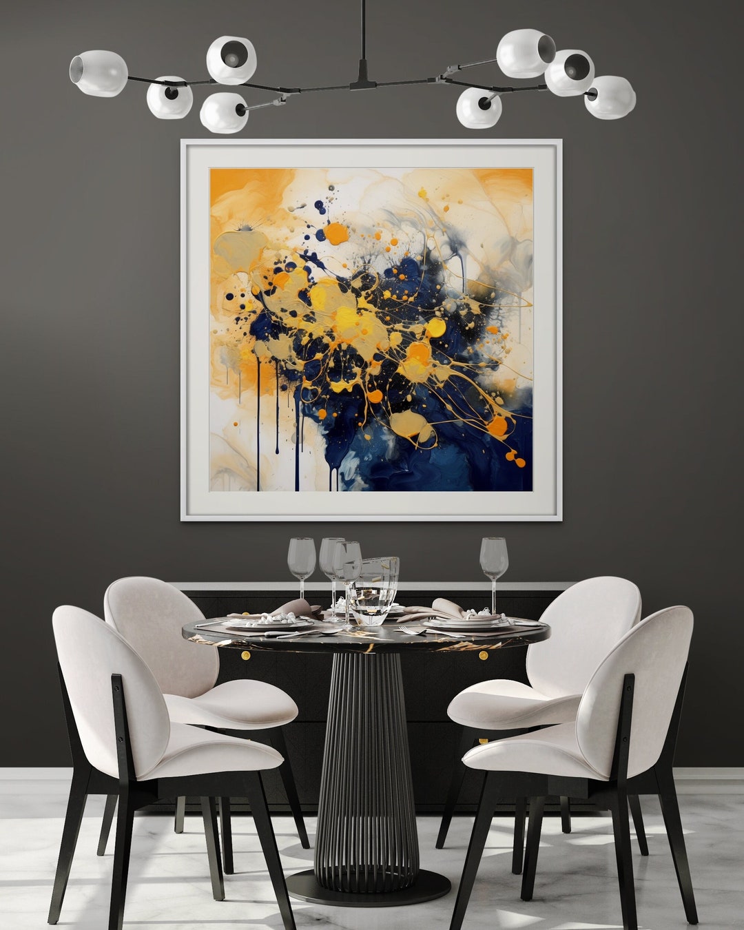 Large Modern Abstract Art Print: Blue & Yellow (digital Download) - Etsy