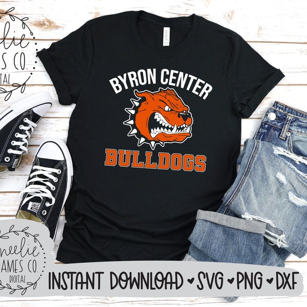 Byron Center Bulldogs SVG, Bulldog Mascot PNG, BC Bulldogs Cut File For Cricut, Bulldog Nation Png For Sublimation, Bulldog School Spirit