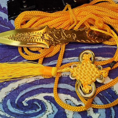 Sheng Biao Pro Level Rope Dart with Holding Sheath. 5 meter Gold Rope