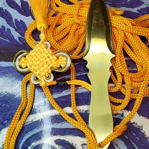 Sheng Biao Pro Level Rope Dart with Holding Sheath. 5 meter Gold Rope
