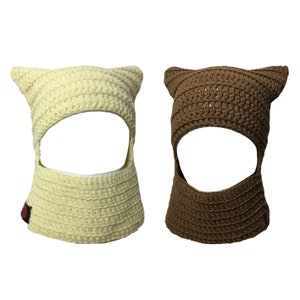 Handmade Cat Balaclava Mask, Balaclava Hat Crochet, Personalized Cat Beanie, Custom Hat, Winter Hat