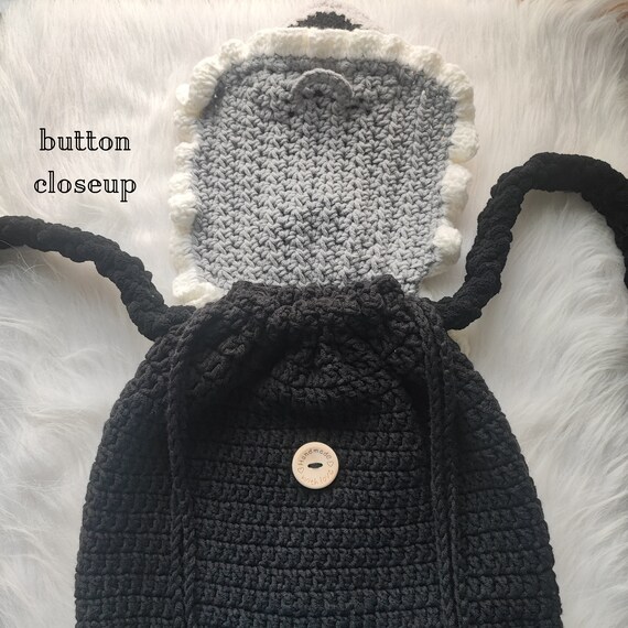 Cute Heart Backpack Crochet: Handmade Gothic Crochet Bag  display picture 3