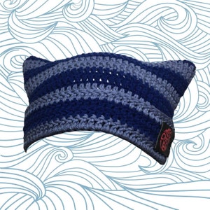 Gorro de oreja de gato azul océano, gorro de gato de ganchillo, gorro de gato personalizado, sombrero personalizado, regalos personalizados, tendencia 2022, sombrero de invierno, sombrero de ganchillo
