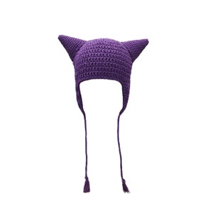 Horn Hat With Ear Flaps, Customized Crochet Beanies With Horns, Beanie With Ears, Devil Horn Hat Crochet