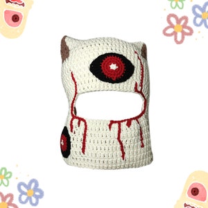 Personalized Cat Balaclava Crochet, Custom cat beanie, Customized Balaclava Cat Hat With Ears, Ski Mask Crochet