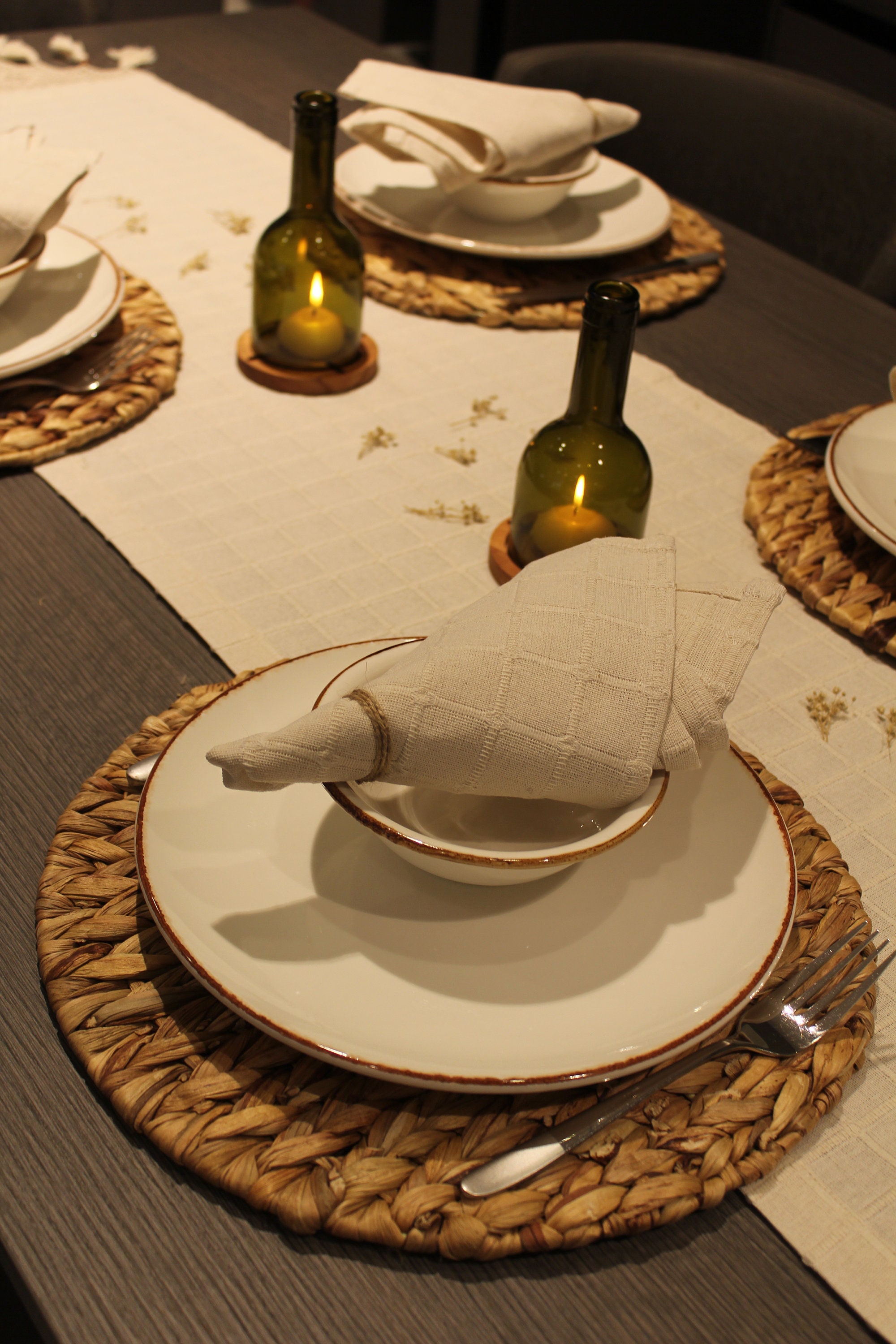 Linen table runner Vintage Style Table Runners Bohemian Etsy