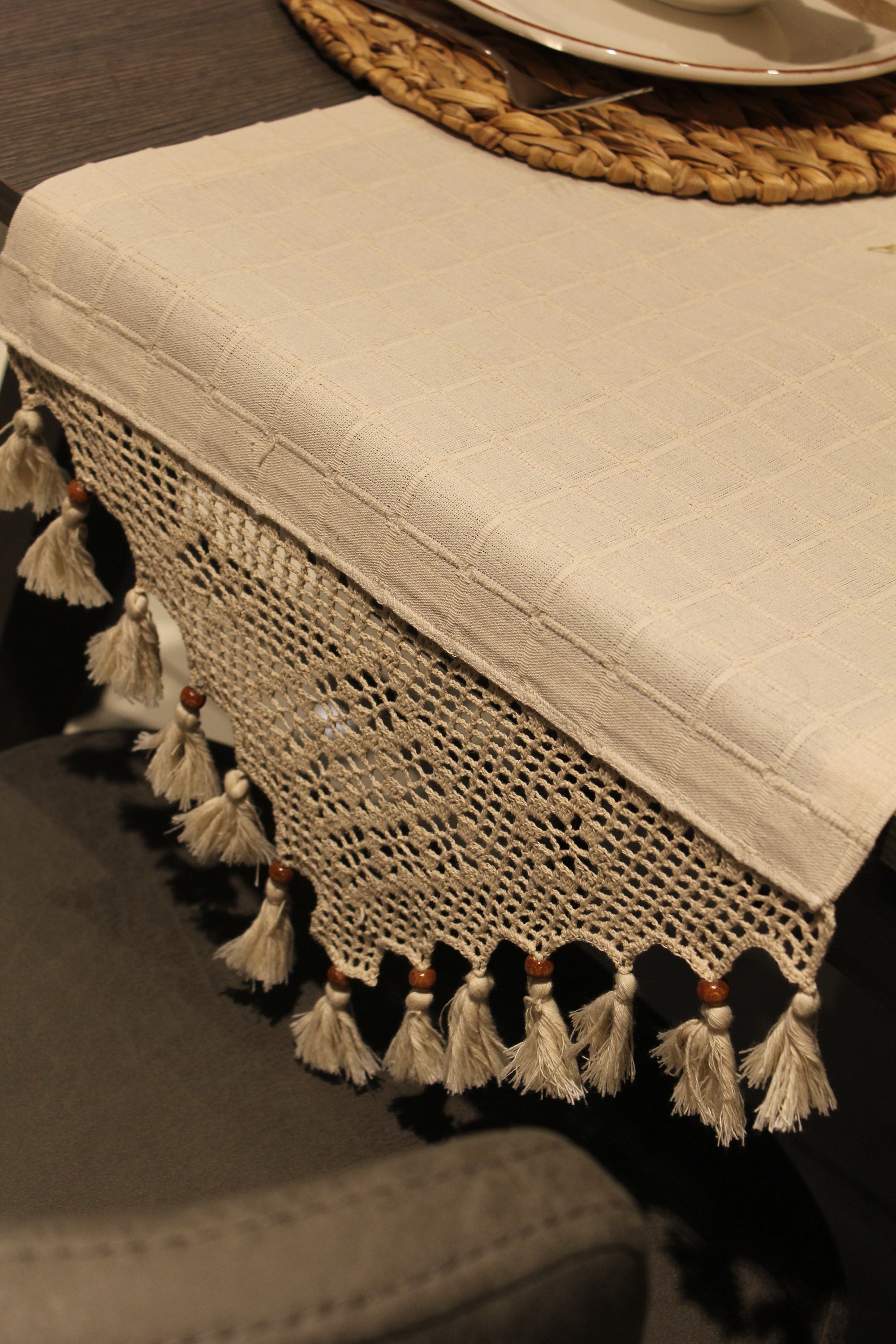 Linen table runner Vintage Style Table Runners Bohemian Etsy