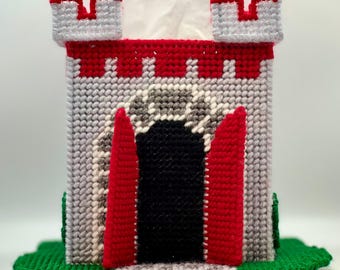 Tissue Box Cover:  3D Castle  (Handmade Novelty Decor)