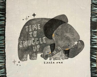 Fleece Tie Blanket: Elephant (Handmade Kids Throw 48 x 60)