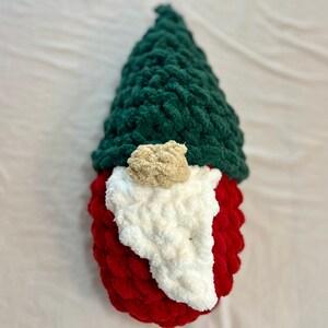 Large Crochet Gnome: Handmade Chunky Yarn Amigurumi Doll