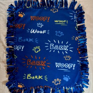 Puppy Tie Blanket Handmade Fleece Throw Custom Tie Blanket Dog Tie Blanket Cozy Fleece Blanket Lightweight Throw Blanket Handmade Pet Throw