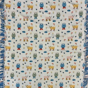 Sheep Fleece Tie Blanket Handmade Fleece Throw Tie Blanket Cozy Fleece Blanket Tie Throw Kids Tie Blanket Handmade Rainboots Tie Throw