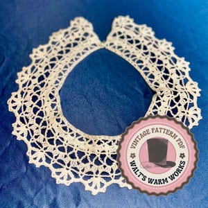 Vintage Whisper Lace Collar Pattern Crochet Collar Pattern Vintage Collar Pattern Elegant Lace Collar Pattern Vintage Elegant Lace Collar