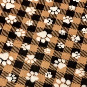 PAW Fleece Tie Blanket Handmade Fleece Throw Tie Blanket Cozy Paw Fleece Blanket Tie Throw Kids Tie Blanket Handmade Plaid Tie Long Blanket