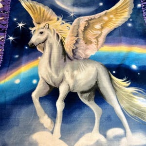 Unicorn Fleece Tie Blanket Handmade Fleece Throw Tie Blanket Cozy Fleece Blanket Tie Throw Kids Tie Blanket Handmade Throw Unicorn No Sew