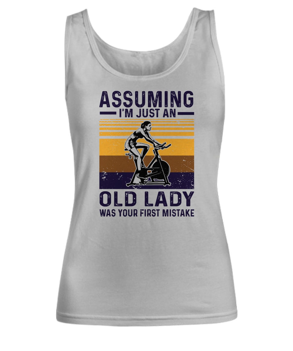 Funny Workout Shirt For Senior Women Assuming I'm Just Etsy