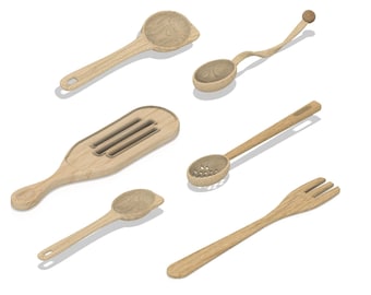 Archivos digitales STL de utensilios de cocina