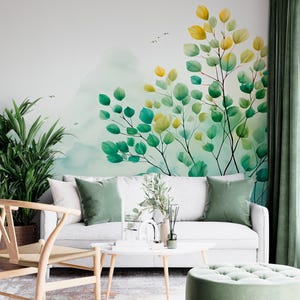 Minimalist tree wall mural