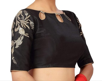 black saree jacket