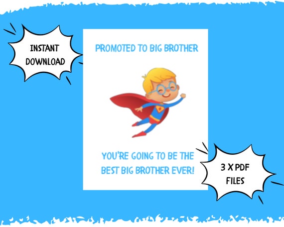 Promoted to Big Brother Printable Card - Etsy