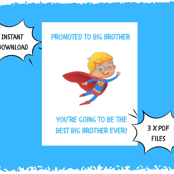 Promoted to big brother printable card