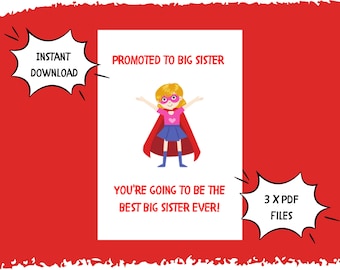 Printable Big Sister Certificate, Promoted to Big Sister Instant ...