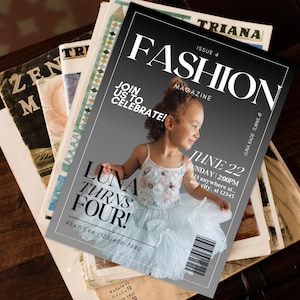 Magazine Birthday Invitation Canva Template