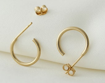 14k Gold Filled Tarnish Resistant Hoop Earrings, 12mm, 15mm Stud Hoop Earring, Everyday Small Dainty Hoops,