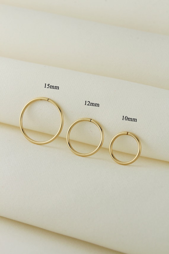 14k Gold Filled Tarnish Resistant Sleeper Hoop Earrings 10mm 12mm