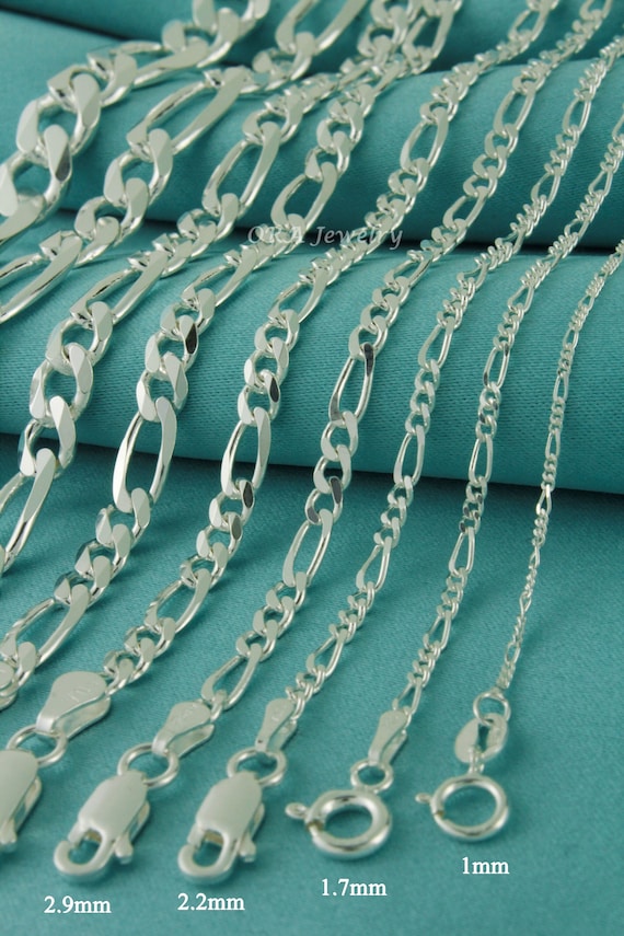 Real silver 2024 figaro chain